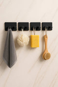 Load image into Gallery viewer, 4-Pack Self Adhesive Hooks Bathroom Kitchen Wall Hooks Easy Install To