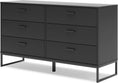 Load image into Gallery viewer, Socalle Modern 6-Drawer Dresser Black With Safety Stop
