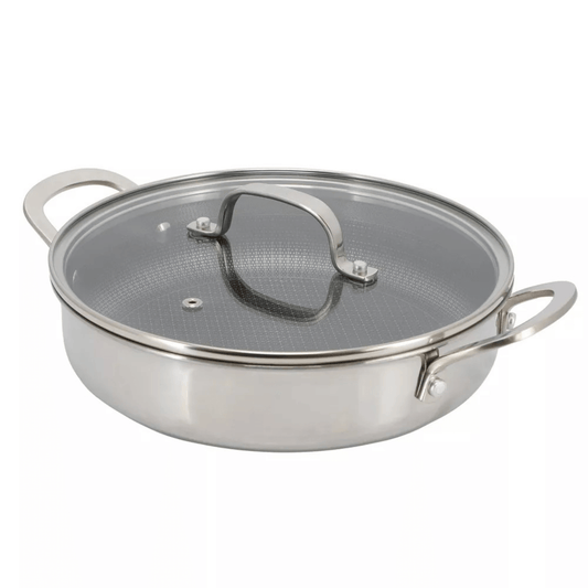 Better Chef 10-Inch 3-Ply Stainless Steel Nonstick Deep Fry Pan with