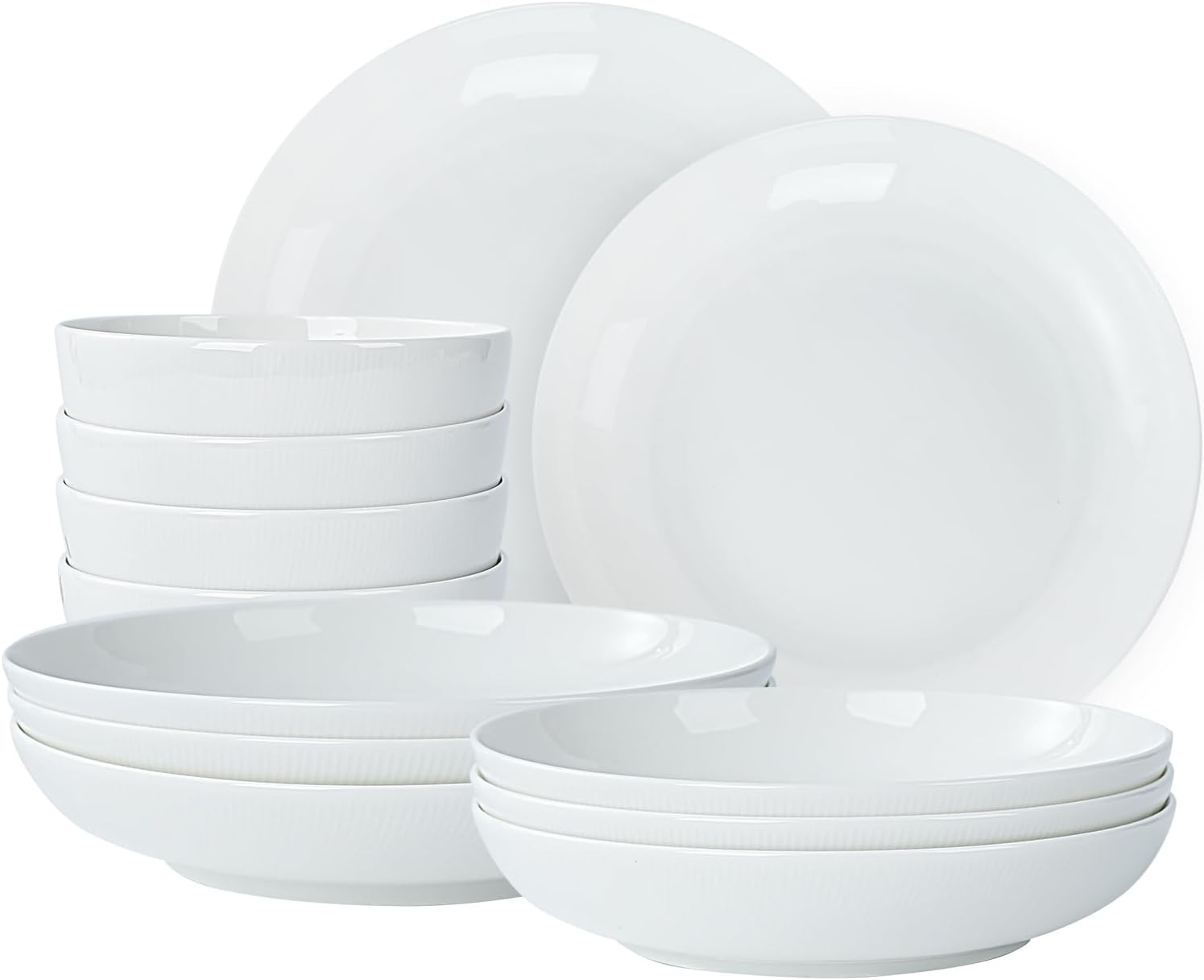 Setaria Bone China Dinnerware Set, 12 Pieces, Service For 4, Plates,