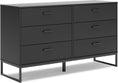 Load image into Gallery viewer, Socalle Modern 6-Drawer Dresser Black With Safety Stop
